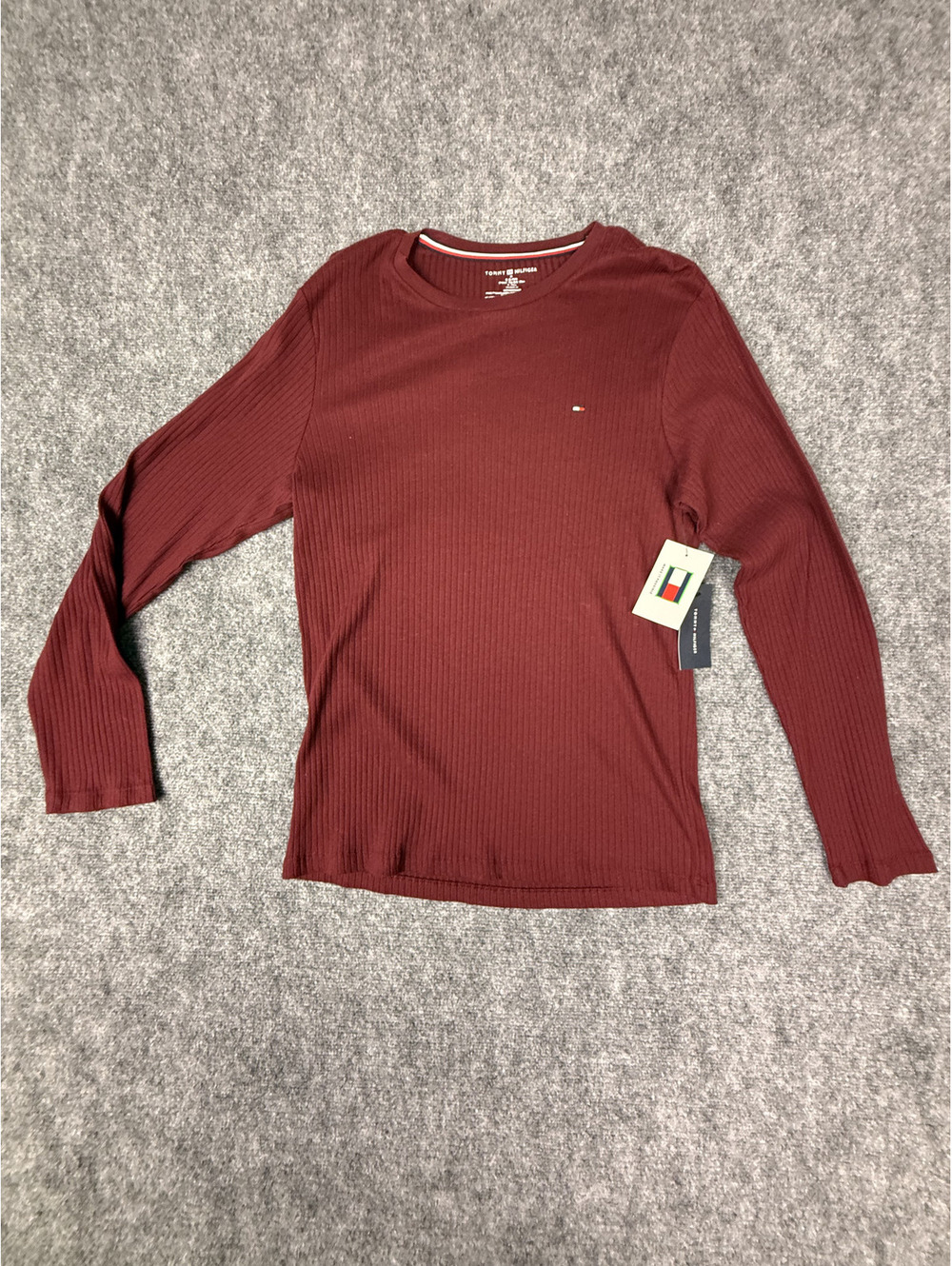 Tommy Hilfiger Men's Long Sleeve Ribbed Crew Neck Shirt